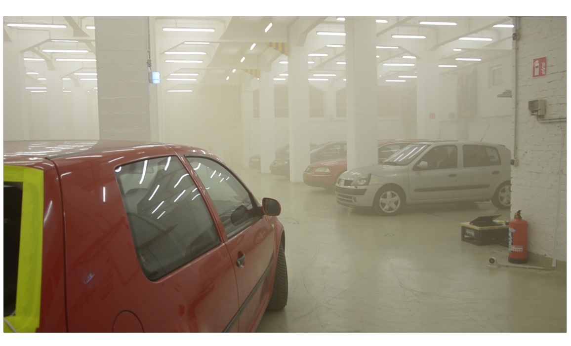 Vernebelte Tiefgarage