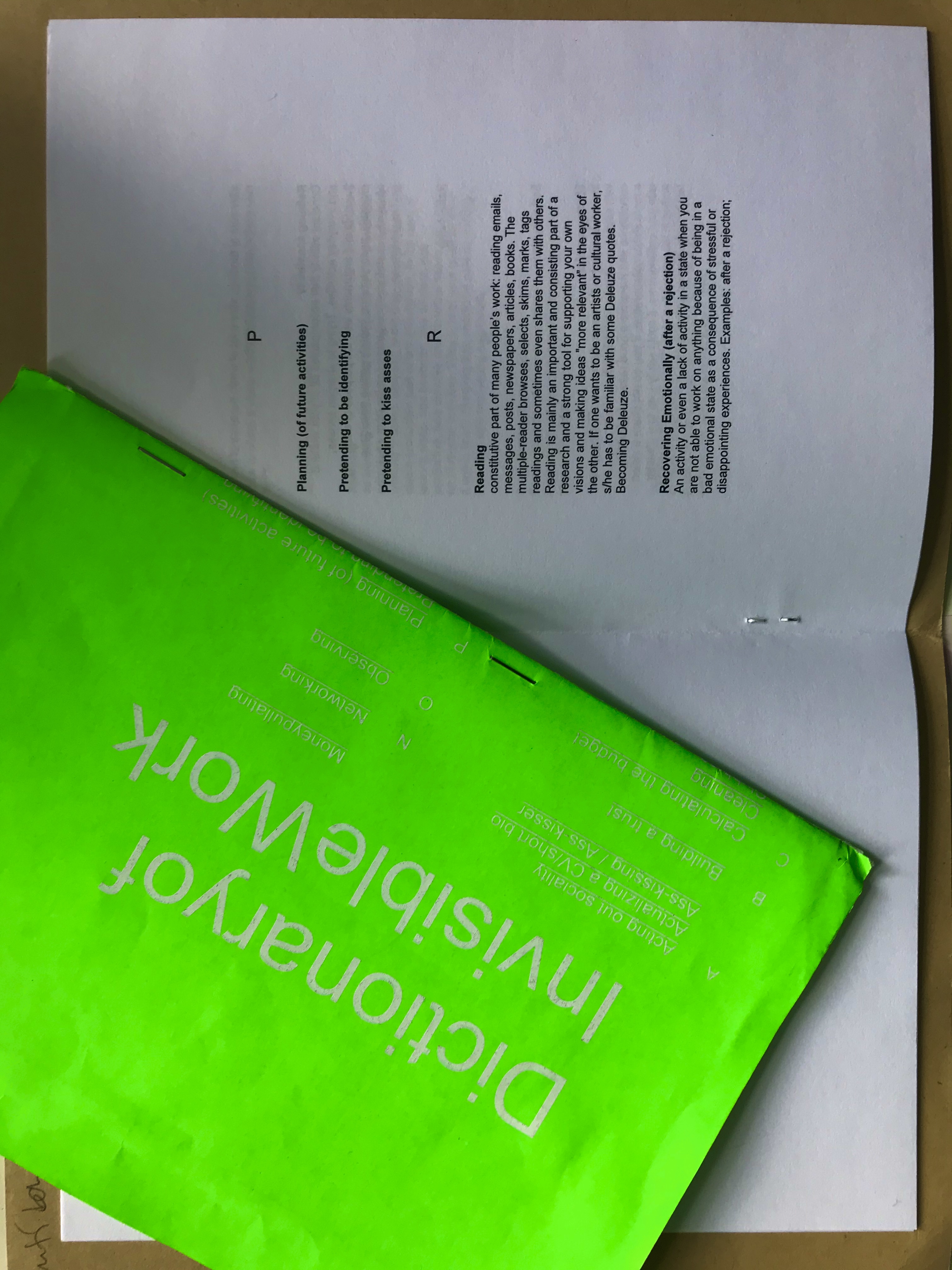 Dictionary of Invisible Work / Foto (c) Fanti Baum